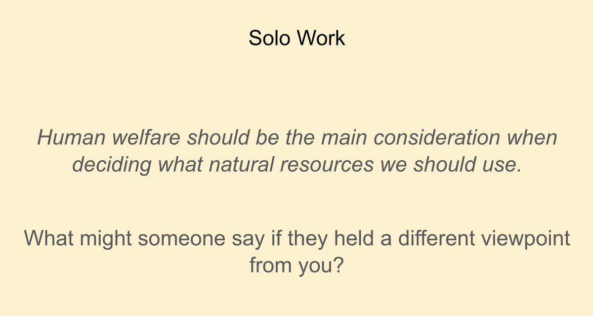 When we do reading lessons, we often end with a 'to what extent do you agree with this statement?' questions. Recently I've been playing with the idea in the second slide, just taking the answers verbally. Seeing some good gains in oracy and deeper thinking.