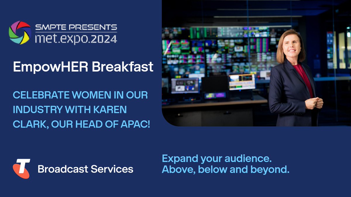 Set your alarm tomorrow to join Karen Clark, our Head of APAC, at the EmpowHER Breakfast – a celebration of women shaping broadcast + entertainment, courtesy of METexpo 👇 ⏰ 9.30am 📍 Randwick Racecourse, Sydney Visit stand 83 + 84 at the show afterwards! #metexpo24