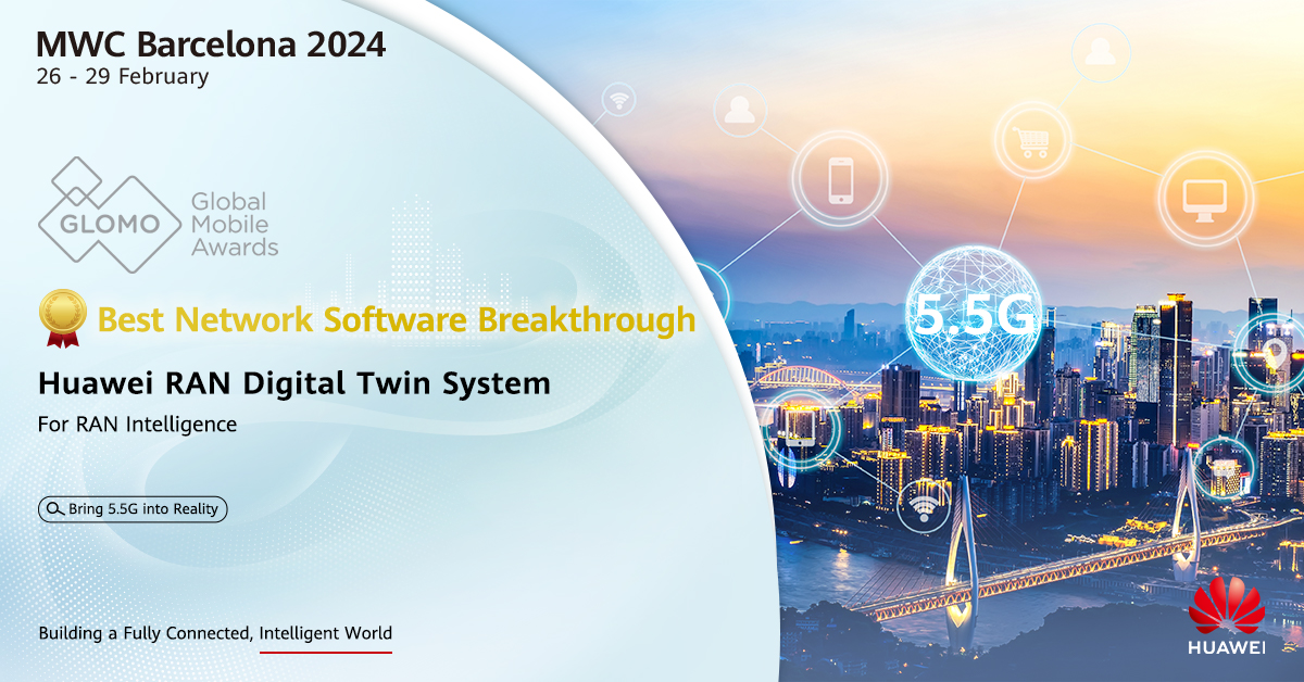 #Huawei won the GSMA GLOMO 'Best Network Software Breakthrough' award for its RAN Digital Twin System solution, which is helping drive the intelligent transformation of operator networks. Learn more: tinyurl.com/4w372a7x #InnovateForImpact #5GAdvanced #GLOMOAwards #MWC24…