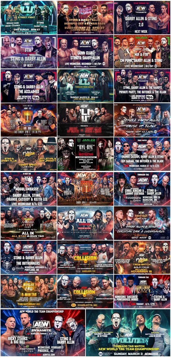 Sting’s entire AEW run. One that I will cherish forever.

Incredibly grateful we got these 3 1/2 years that I thought were impossible after what happened in WWE.

This man was my childhood, teenagehood, and adulthood, and continued to bring out that kid in me. #ThankYouSting 🦂🤍
