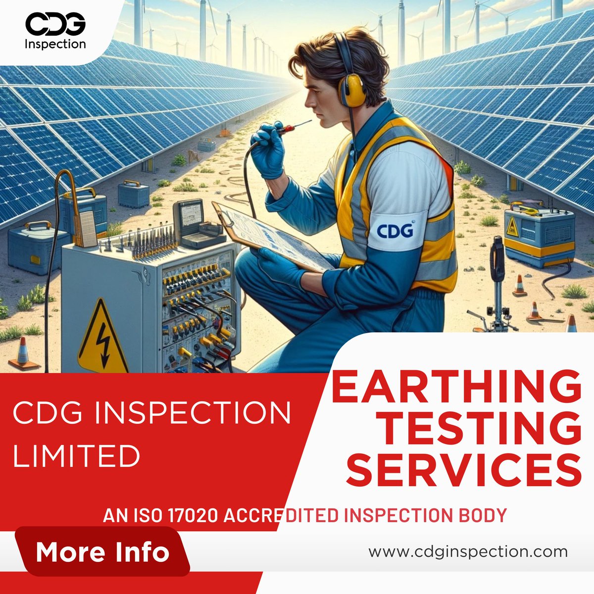 CDGInspection's tweet photo. 🌟 Ensure electrical safety with CDG Inspection Limited's expert Earthing Testing services! Don't overlook the importance of proper earthing—trust us to keep your property safe. Contact us today! #ElectricalSafety #EarthingTesting #CDGInspectionLimited https://t.co/FuunTgecwQ