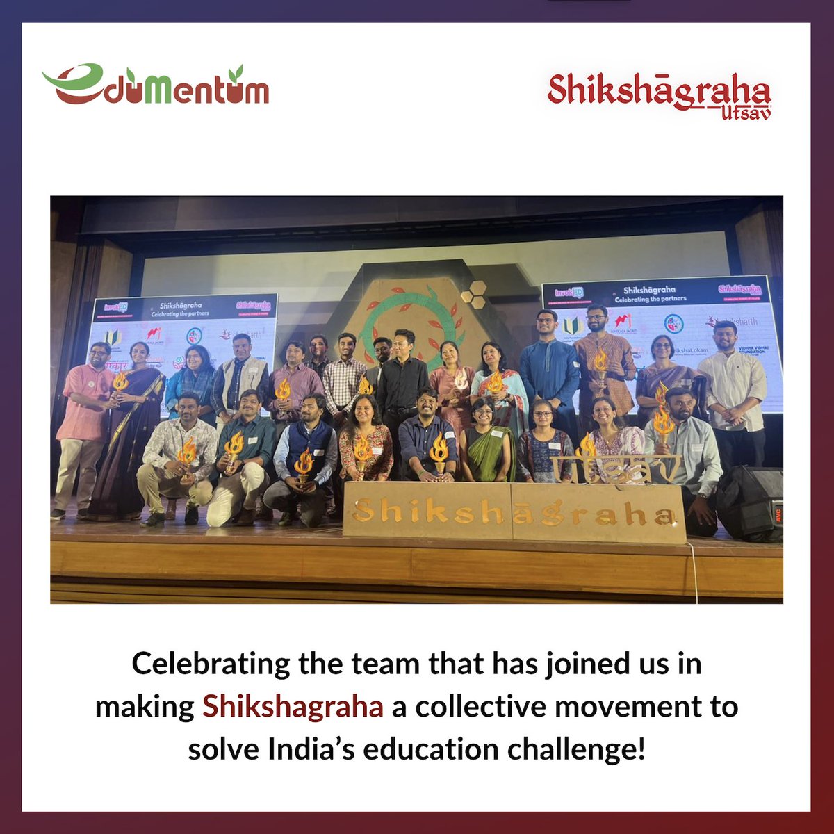 On Day 2 of #InvokED2024, at Shikshagraha Utsav, we celebrated all the organisations joining us in this movement towards #educationequity. We want to thank you all for being part of this journey, and we look forward to the road ahead. 
@edumentum @shikshalokam #missiontomovement