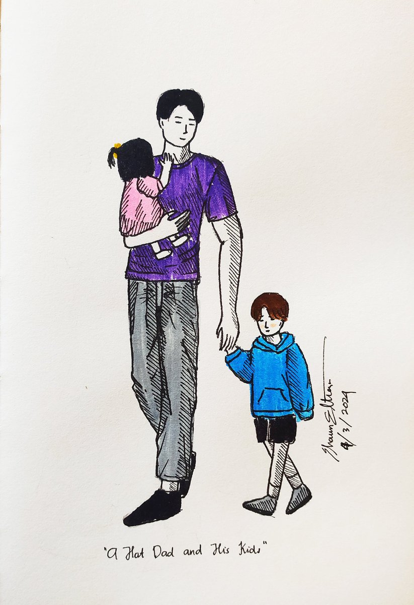 A Hot Dad and His Kids

#penandink #pendrawing #inkdrawing #family #childrenbook #inkkart #penart #markers #traditionalart #artmoots #artcommunity #drawing #art