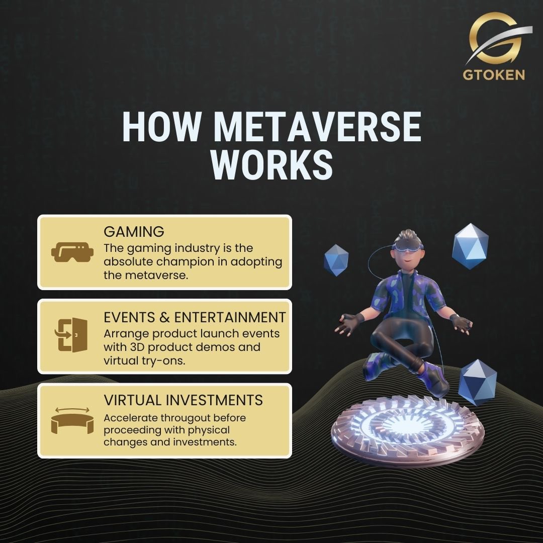 Exploring how the Metaverse works opens doors to immersive experiences beyond imagination. Dive into the future today! 

#GTOKEN #Metaverse #TechExploration #VirtualWorlds #FutureForward #ImmersiveExperience #DigitalFrontiers #InfinitePossibilities #TechInnovation #ExploreBeyond