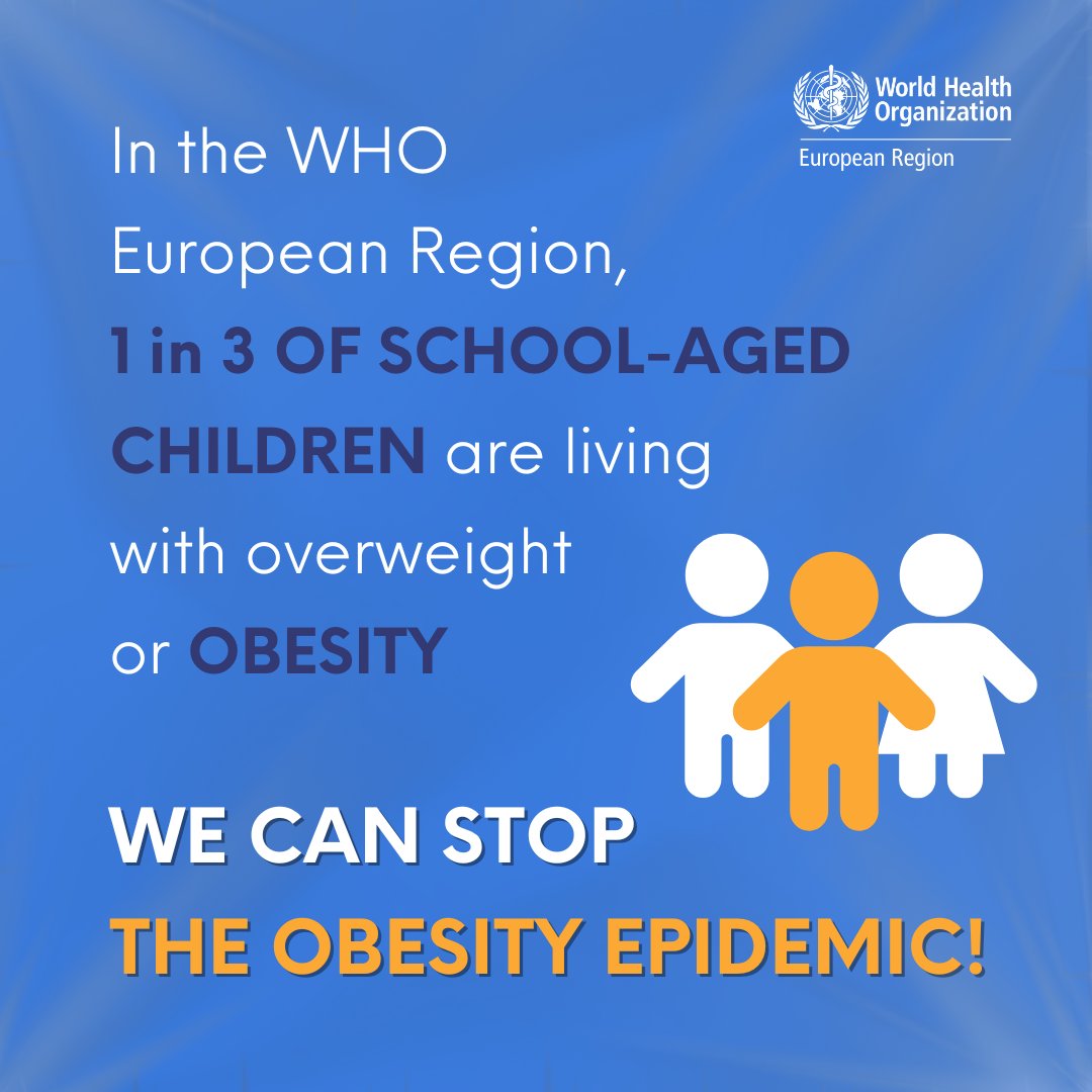 This #WorldObesityDay, let's raise awareness of the risks of childhood #obesity. This condition can increase the probability of health problems later in life, such as: ⚠Cardiovascular diseases ⚠Type 2 diabetes ⚠Chronic respiratory diseases 👇 who.int/europe/news-ro…