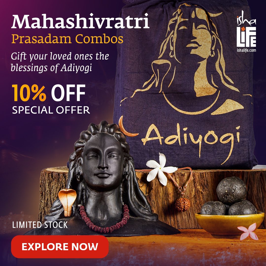 This Mahashivratri, Soak yourself and your loved ones in the grace of Adiyogi with the Mahashivratri Prasadam Available now on ishalife.com #prasadam #shiva #adiyogi #mahashivratri #giftset #mahashivratri2024 #firstyogi #tribute #yogiclife #ishafoundation #ishalife