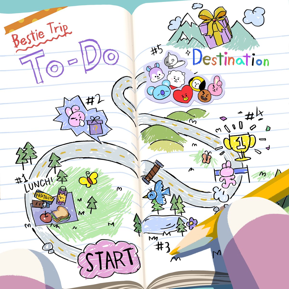 My heart is set! I'm going on a Bestie Trip with BT21. 🚀🌟

[BT21 Bestie Trip Alert] #ComingSoon
📍Date: March 12, 2024
📍Destination: Distant Cloud Planet, Ice Cream Hill 🍨

Are you all set, UNISTARS? 