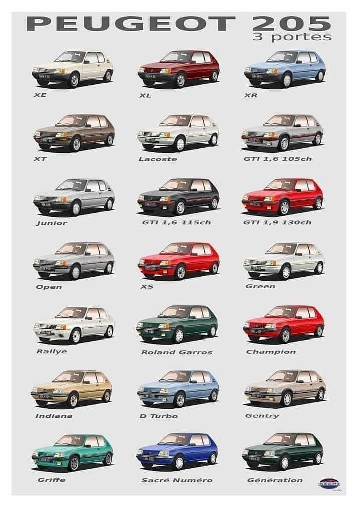 ☀️ Bon début de semaine à tous !

💬 Laquelle vous prenez parmi toutes ces 205 en 3 portes ?

#Peugeot205