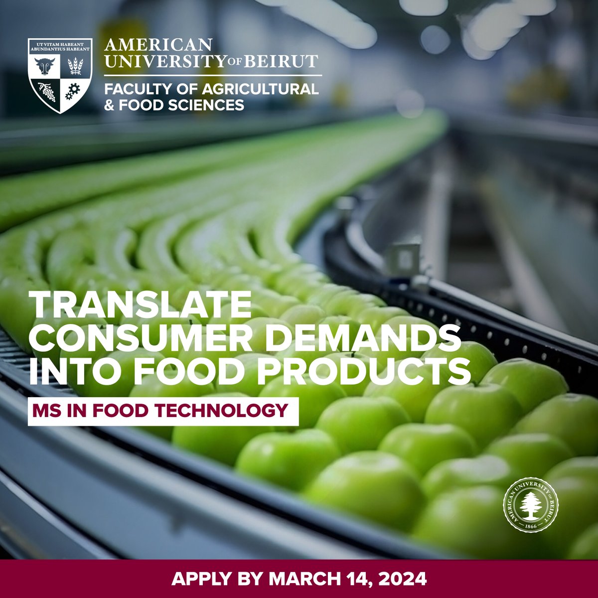 #FAFS MS in Food Technology program is dedicated to tackling the evolving needs of our #food system. From sustainability to social responsibility, we're on a mission to create safe, nutritious & affordable food. Apply by March 14, 2024. 🔗bitly.ws/VZfC