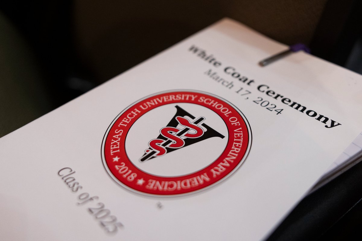 TTUVetMed's tweet photo. Our first-ever White Coat Ceremony was a success.

We celebrated our 62 pioneering RaiderVets transitioning from pre-clinical training to their clinical year by placing a white coat on each student.

Read more ➡️ https://t.co/gkJmuKYMBI

Guns Up RaiderVet Nation!
#TTUVetMed https://t.co/synaY2MpXm