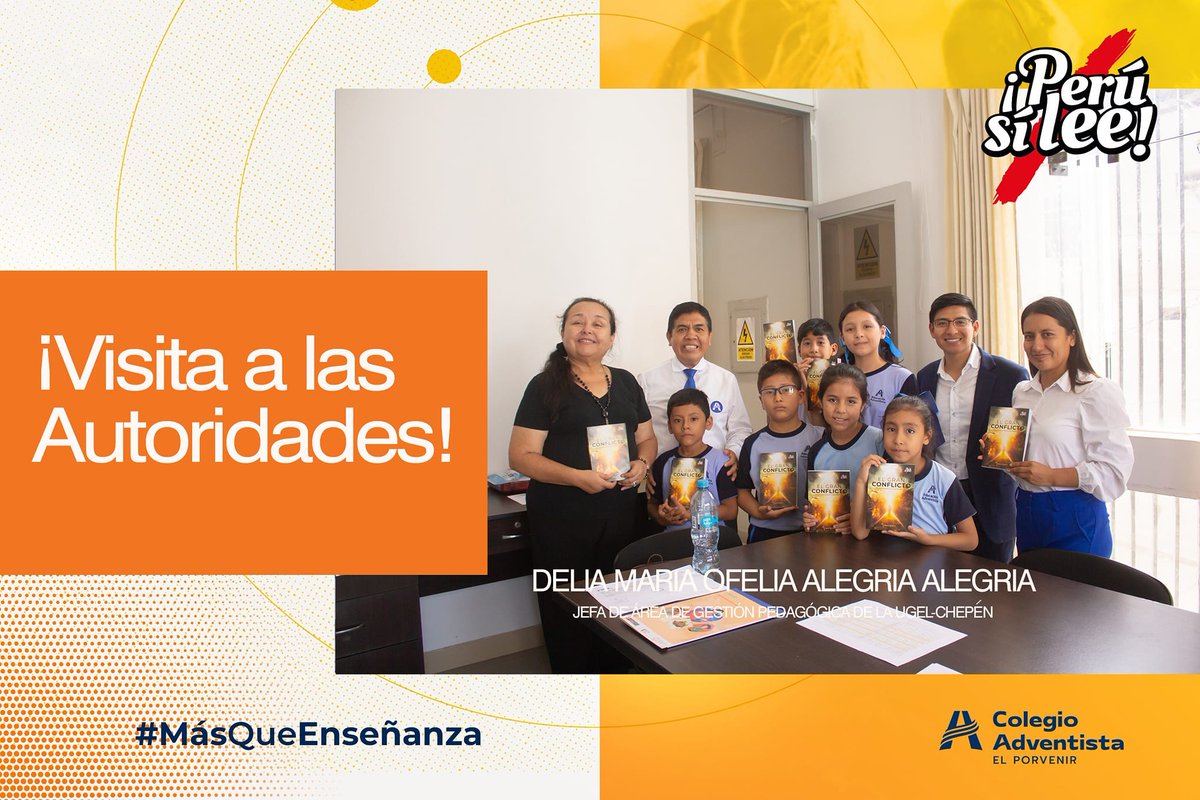 📚✨ "Visita a las Autoridades" -  "Perú Si Lee" 📖🤝 en #ColegioAdventistaElPorvenir

🔰Hoy visitamos el Acalde de Nuestra Provincia Contador Julio Salvador Correa Chávez, y a la jefa de Área de Gestión Pedagógica de la UGEL-CHEPÉN, Delia María Ofelia Alegría Alegría. 👍🙏🏻🔥