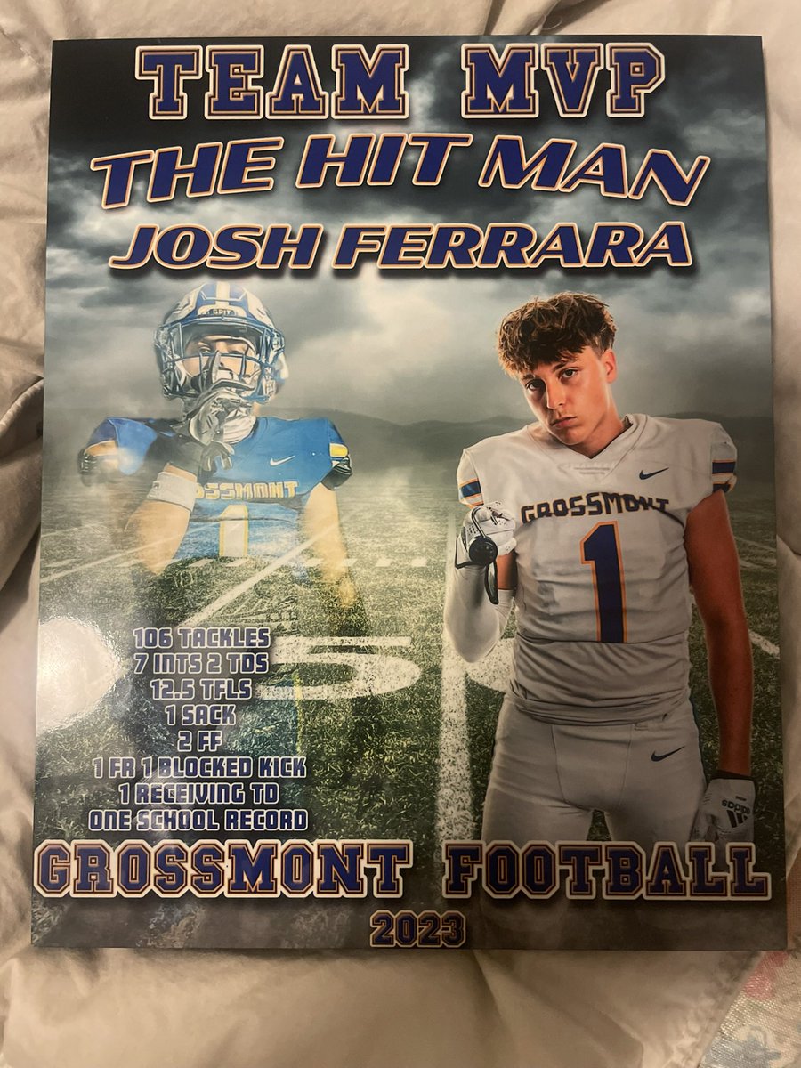 High School Accomplishments

-11 Career Int (school record)
-107 Tackle Season( Most by a DB in school history)
-20 Tackles in 1 game (2nd in school history)
-CIF finalist (First time in 50 years at Grossmont)
-San Diego DPOW
-2x All league
-Makasi Bowl/SDFNL Bowl
-3 Year Varsity