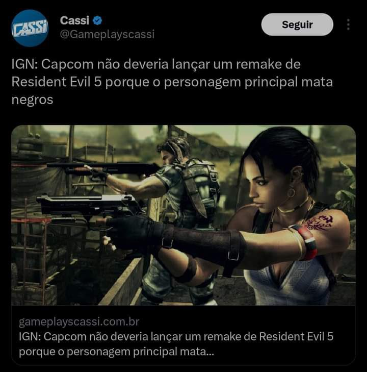 Maniverso's tweet photo. Não entendo o problema da sociedade em querer problematizar tudo. Isso está ficando chato demais!
#ResidentEvil https://t.co/GxidN6bOIM