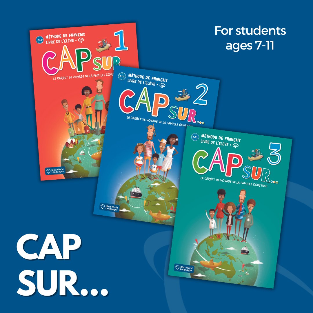 Take your elementary school French class on a journey around the French-speaking world with CAP SUR! 🌍

This three-volume program offers an immersive, interactive language experience for students ages 7-11. 

📩 Contact french@klettwl.com today for more information!