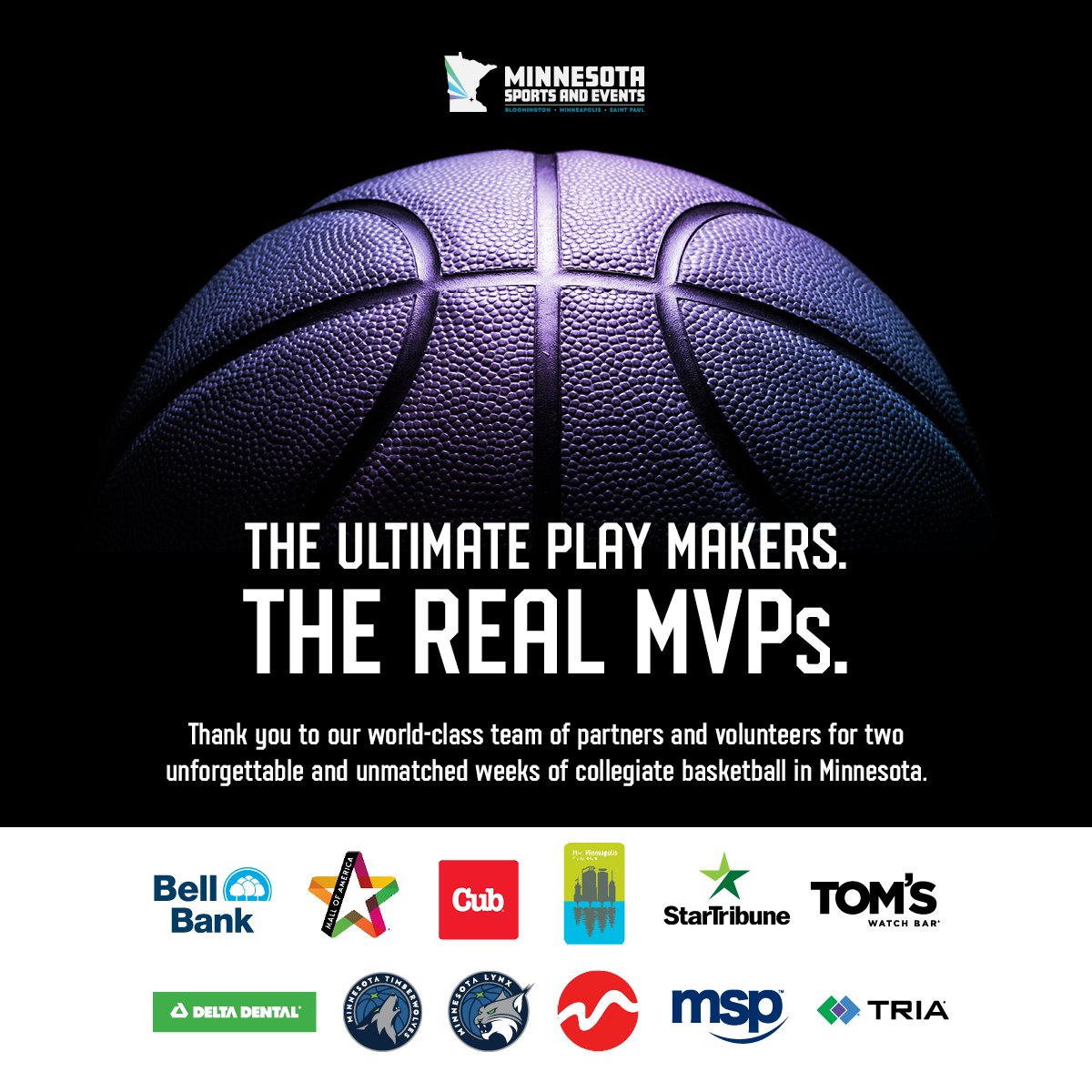 2 Big Ten tournaments over 2 weeks. 26 games played. Thousands of fans. Countless memories. Our partners and volunteers made that happen, and our appreciation is unmeasurable!