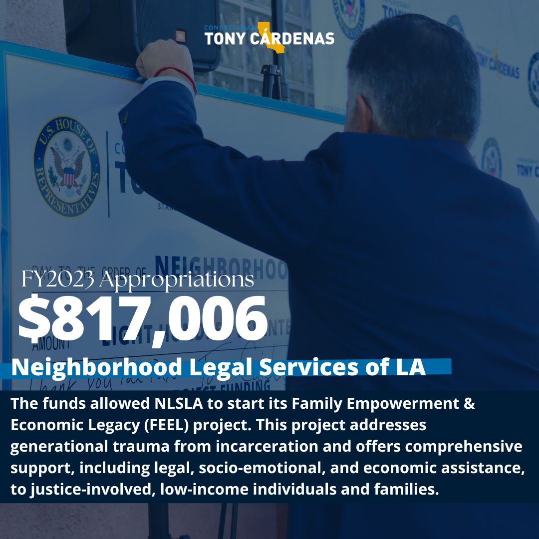 RepCardenas's tweet photo. Last week, I presented a community project funding check to @NLSLA 🌟

Empowering change, the FEEL project is set to transform lives by breaking the chains of generational trauma. Together, we're building bridges to a brighter future, one family at a time. https://t.co/dci3TJ8MTL