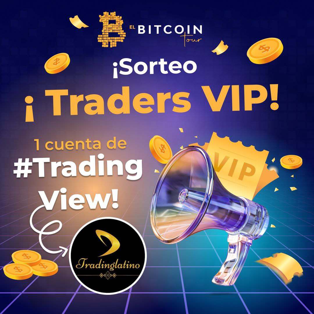 🎉 ¡Atención traders VIP! 🚀 El Bitcoin tour y @TradingLatino en alianza con @es_tradingview estaremos sorteando 1 cuenta de #TradingView tipo Expert valorada en mas de 2000$/año, para las personas que compren su entrada tipo TRADERS VIP, sorteo valido solo para la sala 'Traders'…