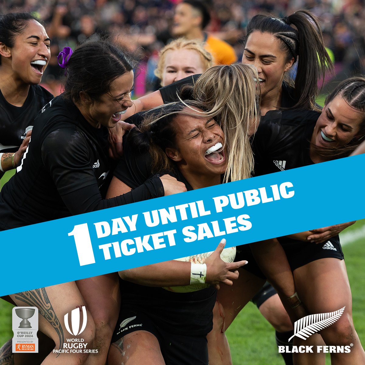 2024 Black Ferns tickets go on public sale in 24 hours! Don’t miss out on the best seats in the house! #LikeABlackFern