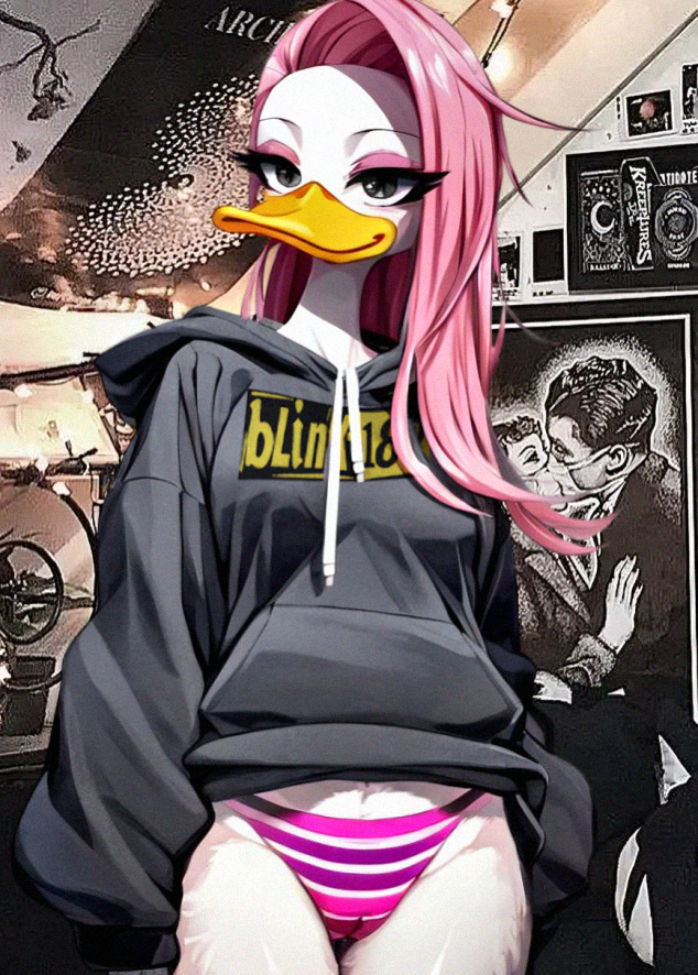 koryduck's tweet photo. So who is this duck that's on X? I make AI generative images with lots of editing. I am represented by this duck lass here. Note: I am not an artist, I just like making spicy things and X allows me to post what I want. 

#AI_Art #GenerativeAI #hentai https://t.co/FmJn3Auoae