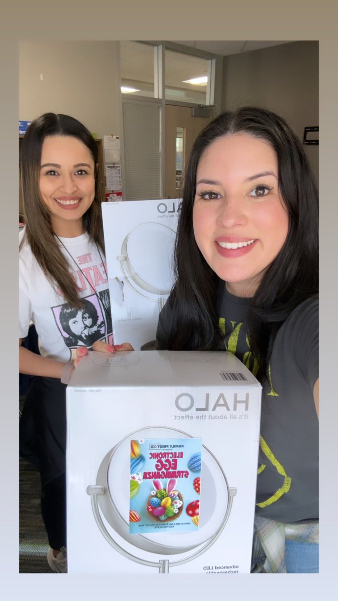 When your roommate and you win the same prize! 🤩🩷 @FamilyFirst_ER Thank you for making our day egg-celent!! We were so egg-cited to win at @HumbleISD_GE! 💛💙