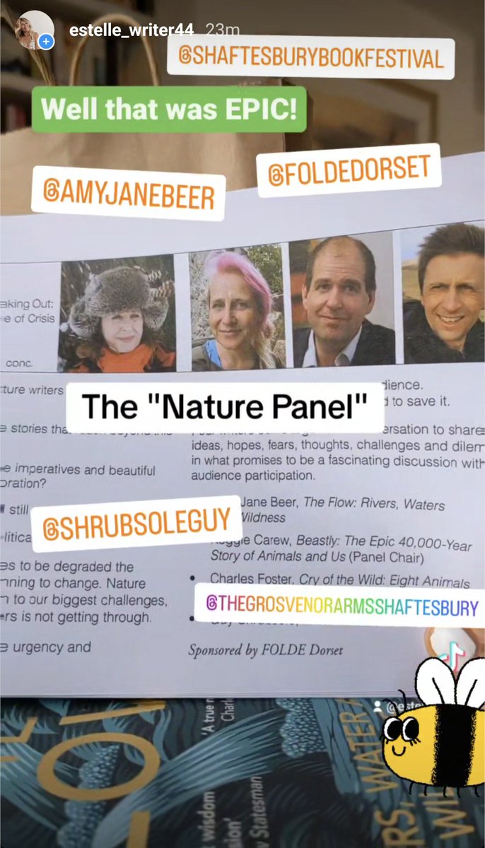 Legalimportant's tweet photo. Thank you @ShaftesBookFest and @FoldeDorset for an amazing "Writing The Land" festival with the ACE @guyshrubsole @AmyJaneBeer @charlesfoster @tweedpipe @KeggieC I enjoyed it so much :) So many incredible writers in one place. https://t.co/IEZzKctyeY