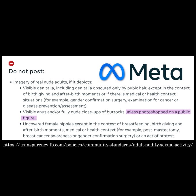 I have some questions about this very specific exception to the nudity rules @Meta  1) My butt is bad