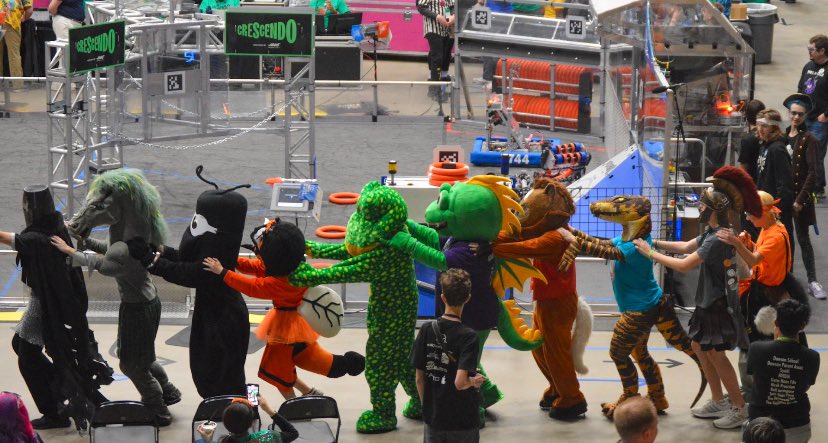 Tulsa, Oklahoma! The mascot parade and whole competition were so much fun!! We made it to alliance selection and won the Industrial Design Award!