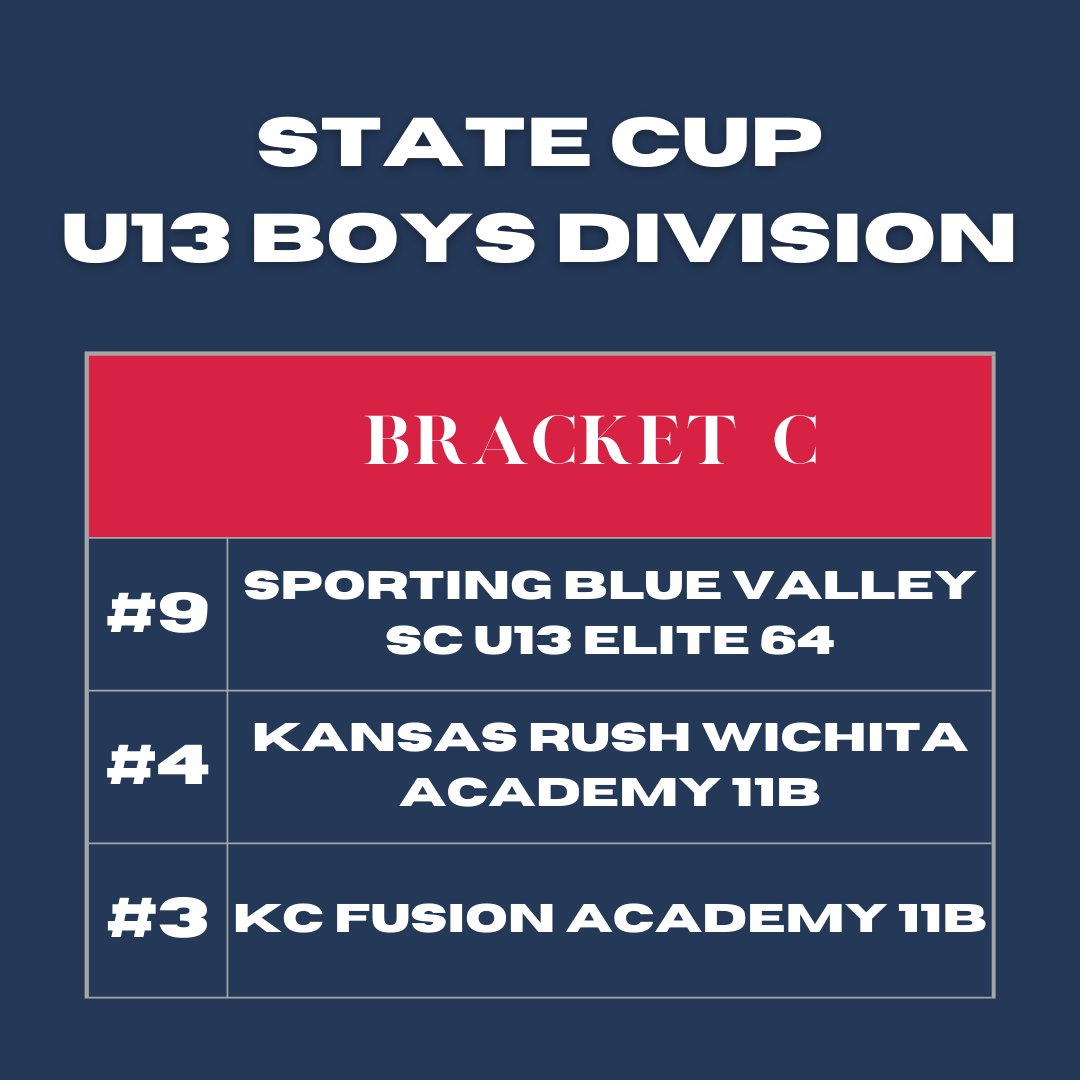 2024 - 2025 U13 Boys State Cup final brackets⚽️
