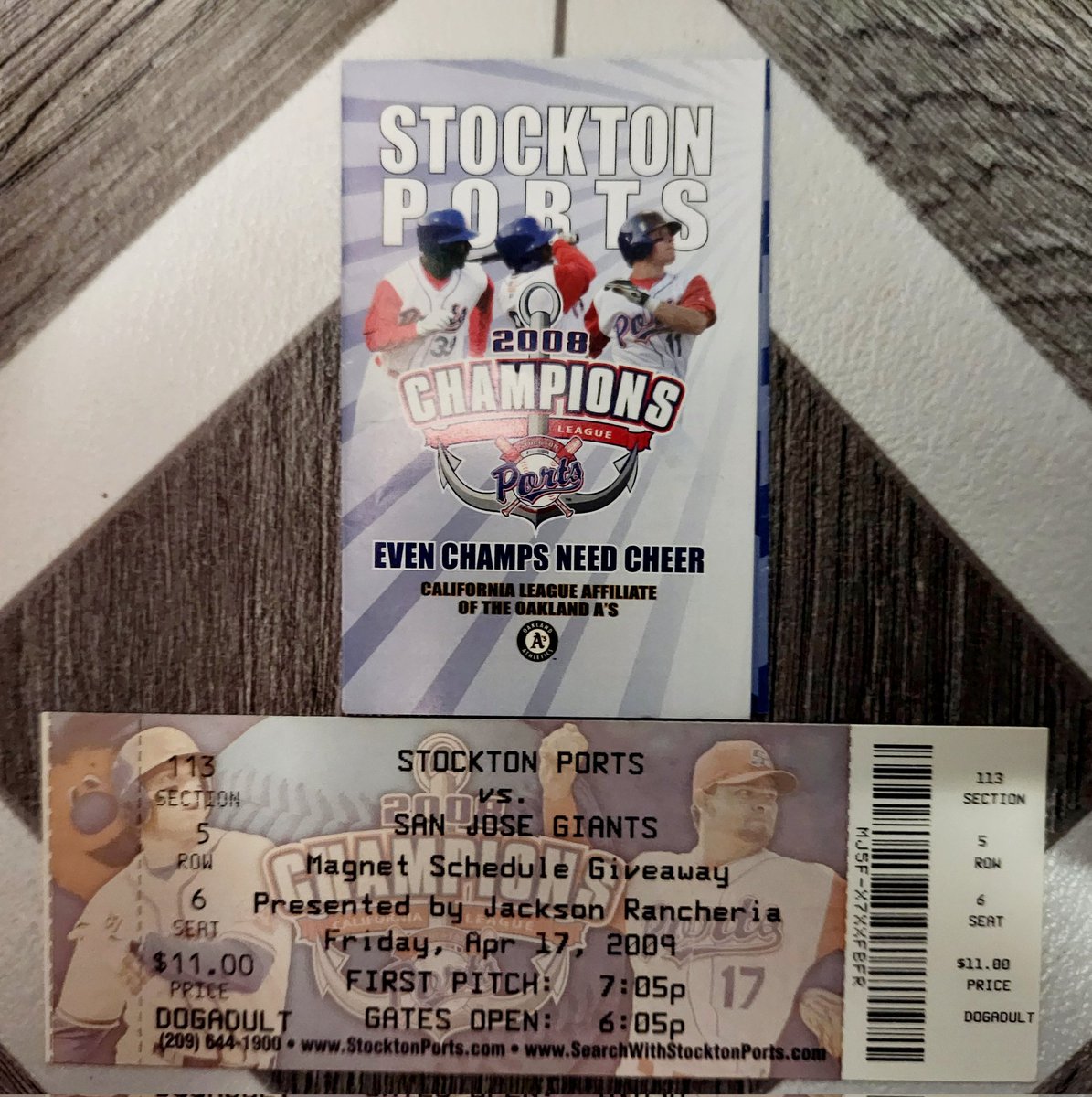 kelabration's tweet photo. Today's #capoftheday sees two from the @stocktonports. I bought the red one during my 2009 road trip when I saw them defeat the San Jose Giants 8-7 at Banner Island Park. The blue one was a Covid/#SaveMiLB purchase.  #HatTwitter https://t.co/Q6lINcNchG