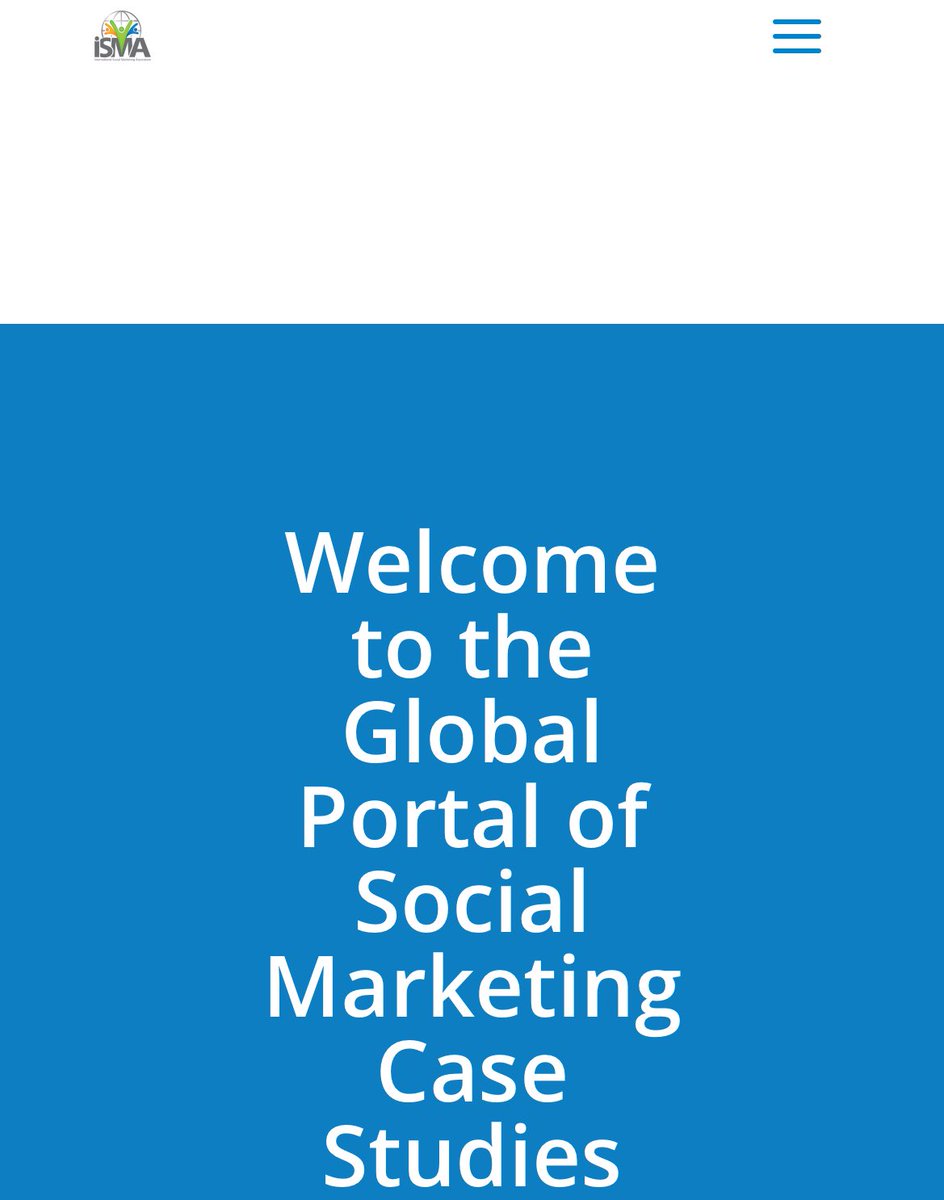 Officially released:
The Global Portal of Social Marketing Case Studies 🌍 
isocialmarketing.org/global-portal-…
An important resource for social marketing professionals & academics for diverse & quality case studies from all around the world!
#socmar 
Visit,Bookmark & Watch it grow 🌱