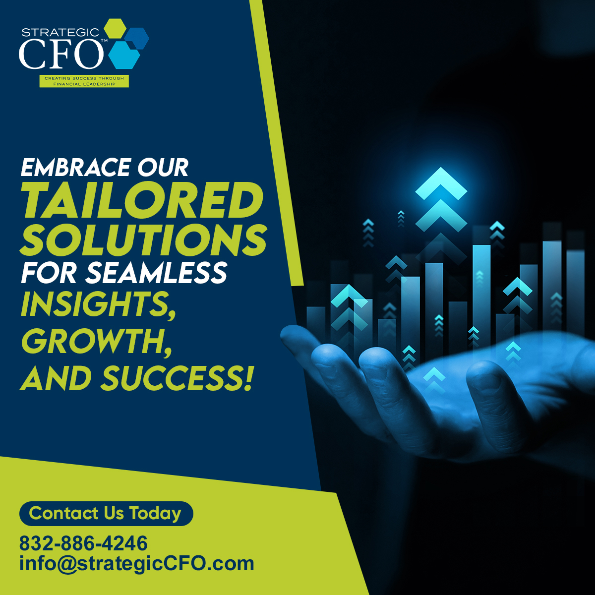 Our customized solutions go beyond numbers. Elevate your operations, empower decision-making, and propel your entrepreneurial journey!

Contact Strategic CFO™ today.
832-886-4246 | info@strategicCFO.com

#financialanalysis #cloudaccounting