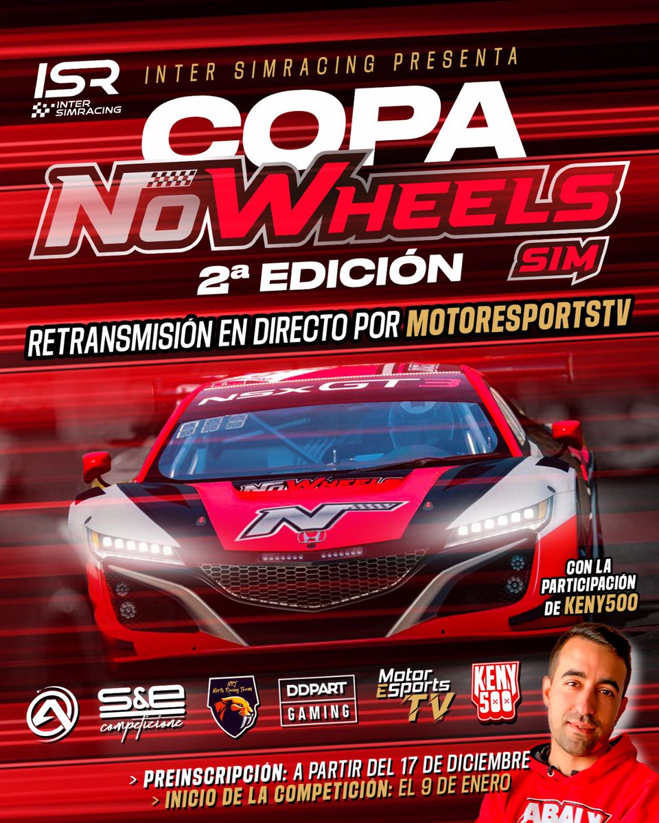 Esta noche vamos con
<a href="/inter_simracing/">ISR</a>
y la copa <a href="/NoWheelsSim/">NoWheelsSim Cockpits</a> 
LLegámos a la #Final

22:30h twitch.tv/motoresportstv       

Cabina
<a href="/sademilio/">PinkThinking</a>
<a href="/EstebanCampos_/">Esteban Campos</a>

6ª Cita en #Spa

#sorteo  soporte pantallas 
activo de <a href="/NoWheelsSim/">NoWheelsSim Cockpits</a> 

<a href="/keny500/">Christian Ortega</a>
<a href="/NoWheelsSim/">NoWheelsSim Cockpits</a> 
<a href="/SRPsimracingpro/">SRP SimRacing-Pro.com</a>
<a href="/simufy/">Simufy</a>