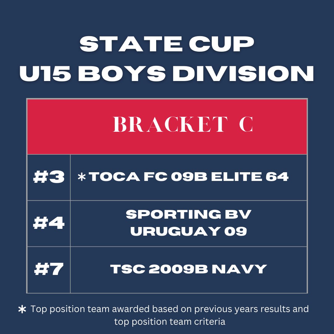 2024 - 2025 U15 Boys State Cup final brackets⚽️