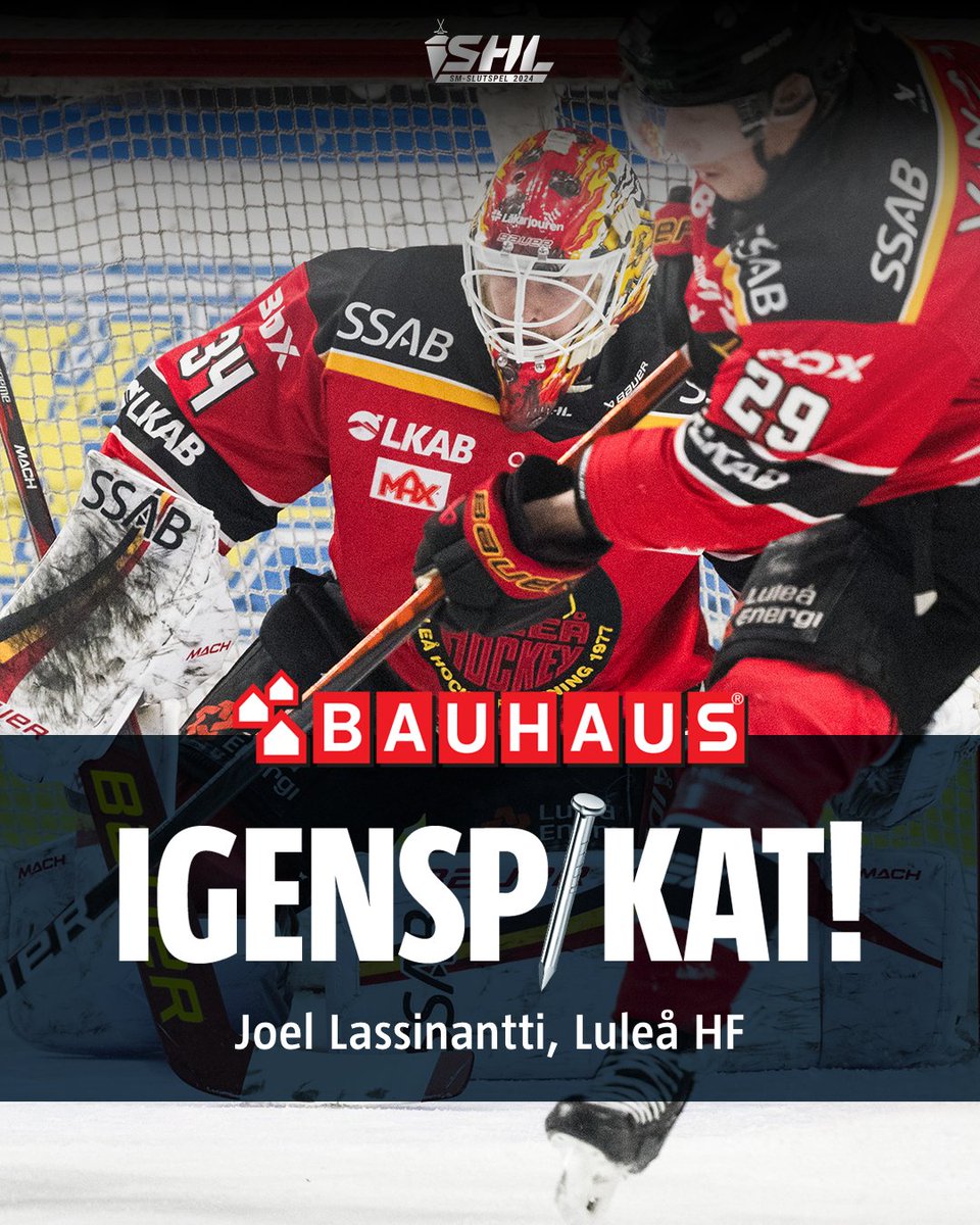 SHLse's tweet photo. Joel Lassinantti spikade igen när @LuleaHockey blev klara för kvartsfinal. 

#LHFÖRE #SHL #instapuck #ishockey #svsshl https://t.co/IbTioXLi48