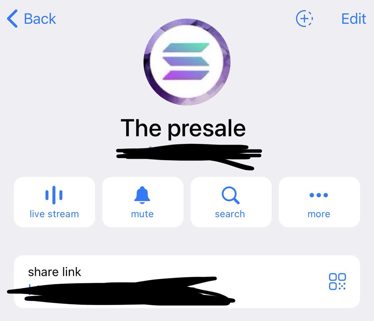 Twitter group chat instantly filled… Transitioning it to telegram so we can add more participants Like and reply below if you want added to the presale group bar