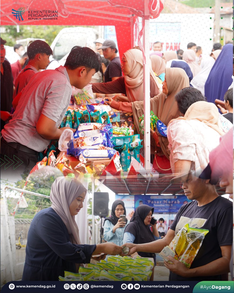 7. Usai meninjau Pasar Anyar, Mendag @ZUL_Hasan menghadiri Pasar Murah Ramadan di Kelurahan Sukasari Bogor. Pasar murah ini merupakan bagian dari agenda rutin Pemerintah Kota Bogor bekerja sama dengan GS The Fresh Supermarket.

#StabilisasiHarga 
#AyoDagang