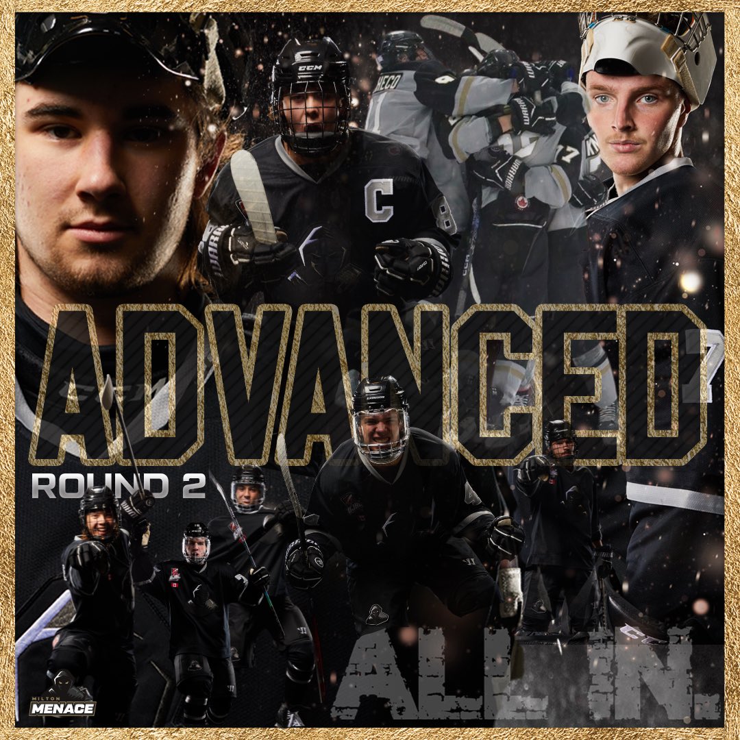 MenaceOJHL's tweet photo. ⏩ ADVANCED ⏩
Your Menace have advanced to the Final 8️⃣‼️
Details for the West Conference Semi-Finals will be posted soon!
Thank you for the support #MenaceMob, we can’t do what we do, without you‼️
#fortheTOWN | #MenaceHockey https://t.co/kgQJvuSEGq