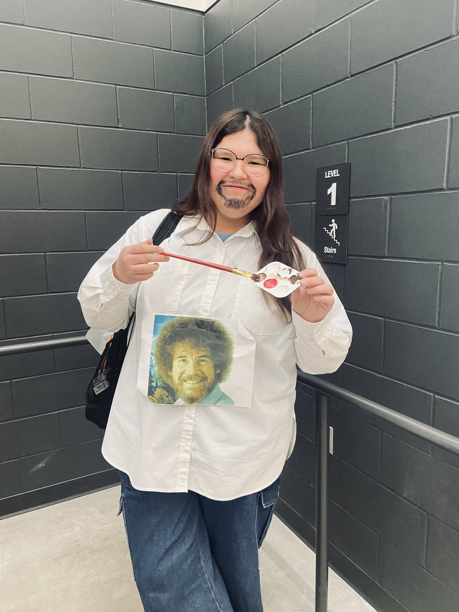 #ptcbelonging #ptcculturama today was expressive arts day and dress as your favourite artist! Bob Ross for the win!