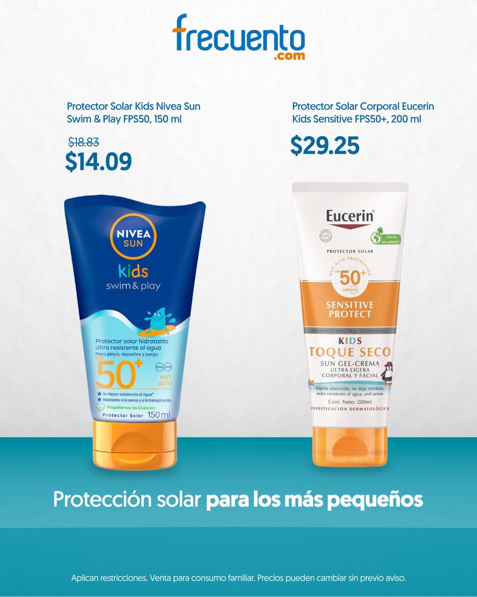 frecuento's tweet photo. ¡Protégete del sol con un buen bloqueador! ☀️😎 Explora nuestra variedad de bloqueadores solares al mejor precio. 🔥 Pide online y te lo llevamos a tu puerta. Compra aquí https://t.co/6QSpC5kXPz https://t.co/WURPg6eflA
