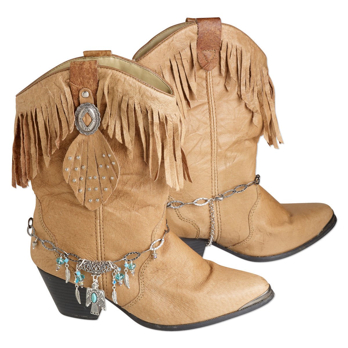 Boot jewelry is hotter than ever! This design inspiration incorporates western-themed charms and crystal #beads for style that'll knock your socks off. #BootChain