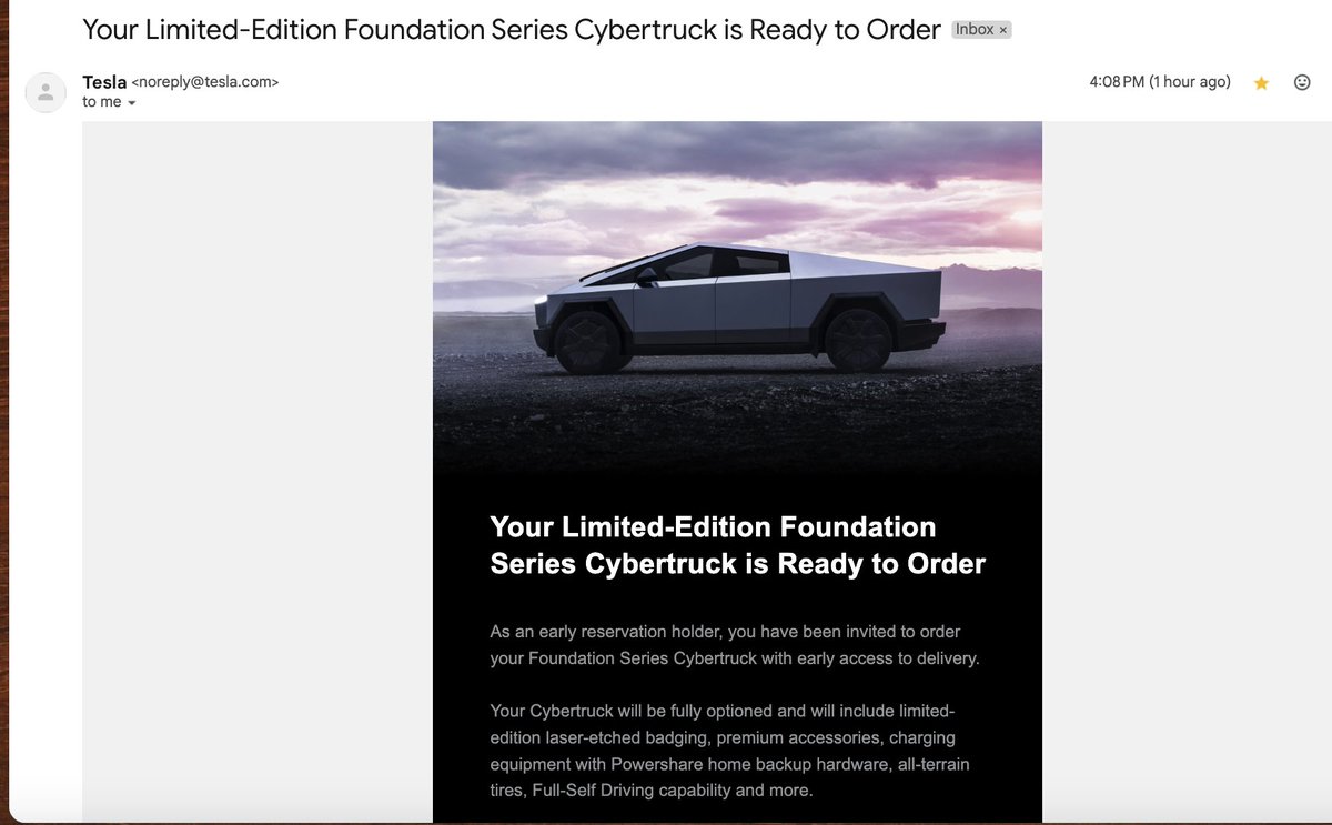 So the Tesla 'order now email' finally came - 3 years after ordering it. It's been so long I forgot I even put a deposit on it. But is the CyberTruck worth 100k?