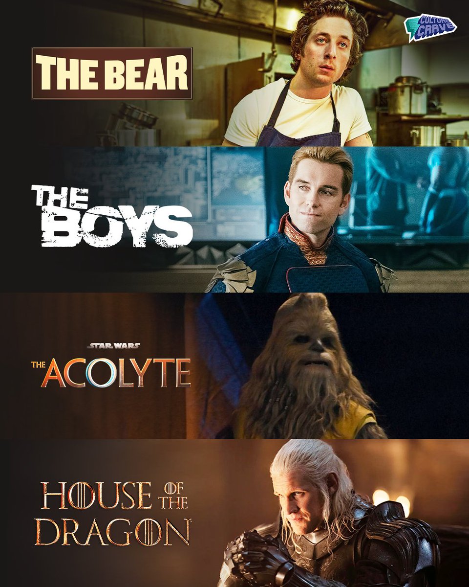 June is looking stacked for TV 📺

• #TheBear S3
• #TheBoys S4
• #TheAcolyte 
• #HouseOfTheDragon S2