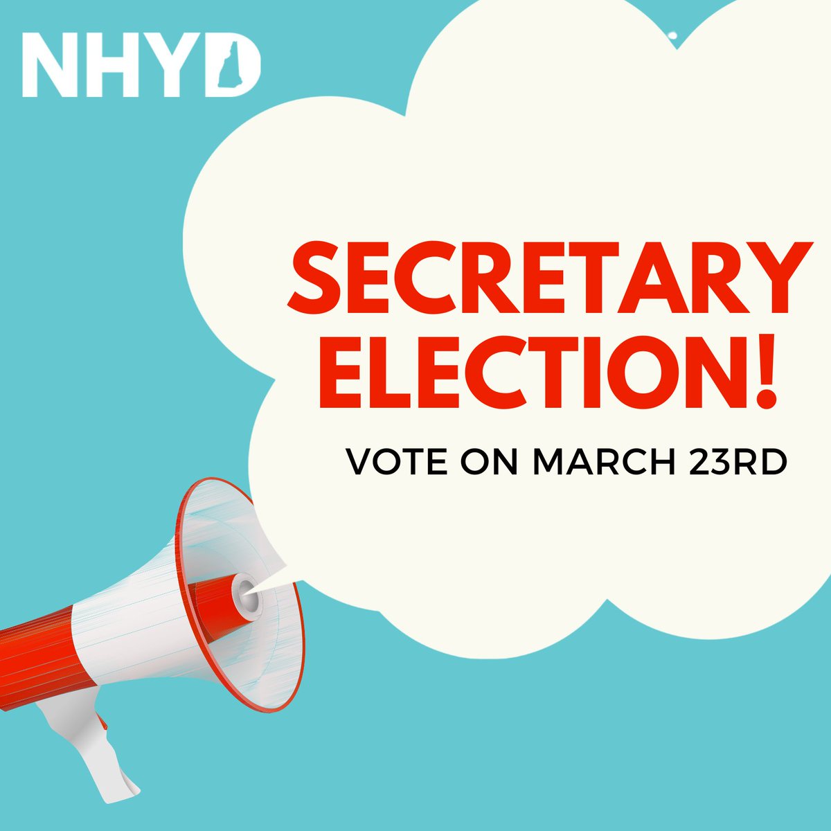 NHYoungDems's tweet photo. 🗳️ Exciting News! 🗳️
📢 Don't miss out on the NH Young Democrats Secretary Election this Saturday, March 23rd! 📆 It's your chance to shape our future in this crucial election year. Stay tuned for registration details and Zoom link! #NHYoungDems #NHPolitics 🇺🇸✨ https://t.co/uJeJtmXljU