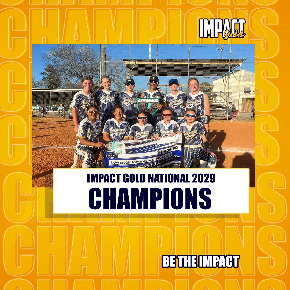 Congratulations to Impact Gold National 2029 for going UNDEFEATED and winning the championship in Prospect Wire Next Gen 12U Championships!! Great job, ladies! #betheimpact #goldblooded #impactgoldnational2029