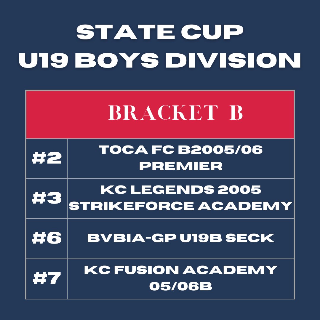 2024 - 2025 U19 Boys State Cup final brackets⚽️