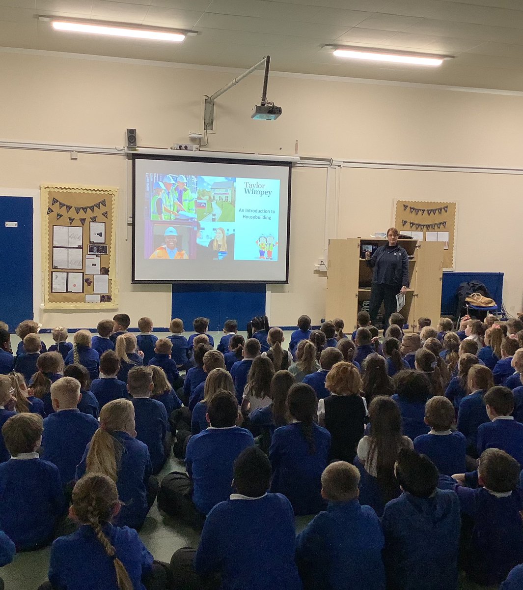 Miss__Eaves's tweet photo. Diolch - big thank you to Johanne at @TaylorWimpey for an informative assembly today on site safety and building towards a sustainable future🌎🌱 @MaendyPrimary https://t.co/uJekYmcLve