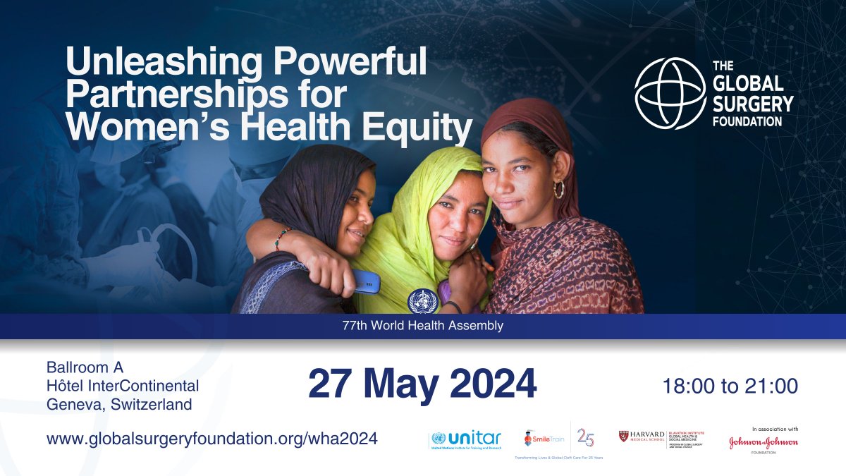 With just 6 years to go until 2030, women are being left behind. This 77th World Health Assembly, we are hosting a special side-event to unleash powerful partnerships for gender equity in health. 👉 Get notified: globalsurgeryfoundation.org/wha2024