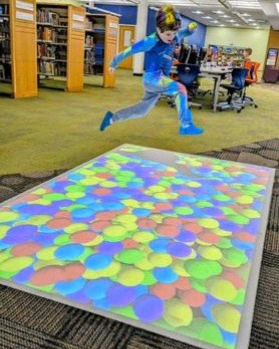 ahml's tweet photo. Leaping into Monday @ahml Kids' World with this fun photo shared by the Harkey family over the weekend! 
#AHMLKidsWorld #AHML #library #libraries #LetsMoveInLibraries #ArlingtonHeightsIL https://t.co/3VUAKWO2Nl