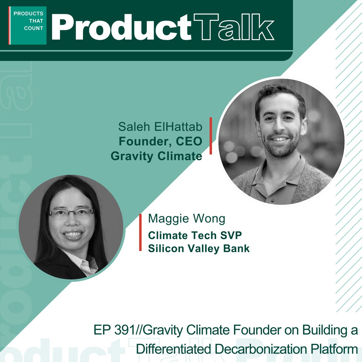 In the latest episode with host and Silicon Valley Bank Climate Tech & Sustainability SVP Maggie Wong interviews Gravity Climate Founder & CEO Saleh ElHattab to discuss building a differentiated decarbonization platform. Tune in here: productsthatcount.com/gravity-climat…