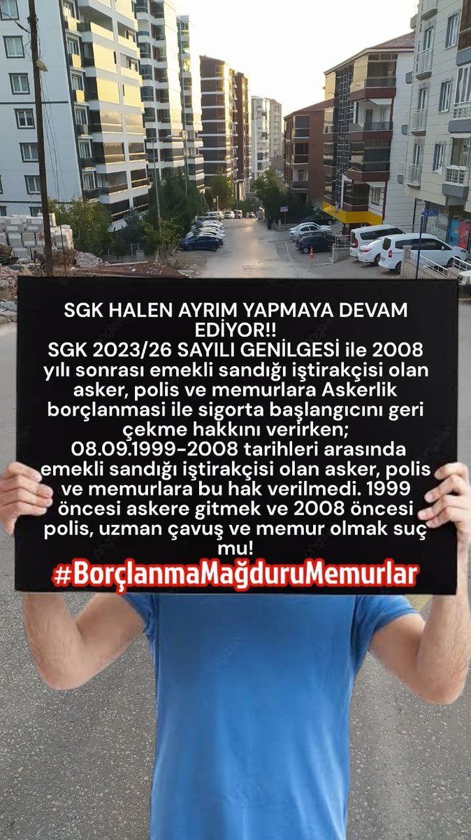 #degermi.Konu ; Asker, polis ve memurların Askerlik Borçlanması olunca SGK,  kanuni dayanağı olmayan genelgeler yazarak, bizim Askerlik borçlanmamızı kabul etmedi.
Vatan hizmeti olan  Askerlikte yapanlar arasında ayrım yapıldı.
#değermi ayrım yapmaya <a href="/tunaoztunc/">Tuna Öztunç</a> bey